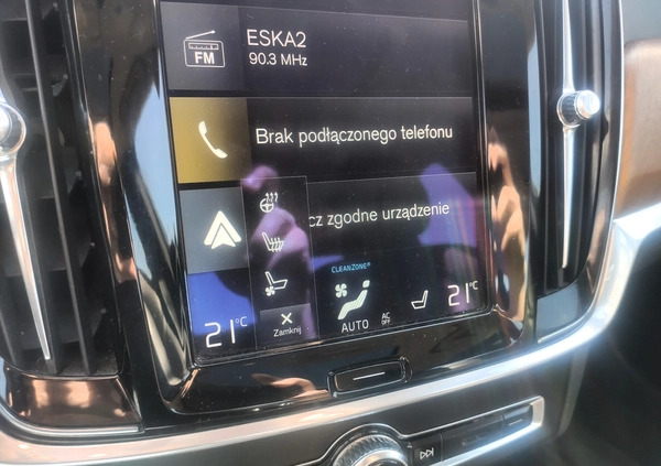 Volvo S90 cena 124900 przebieg: 119000, rok produkcji 2017 z Ostrołęka małe 562